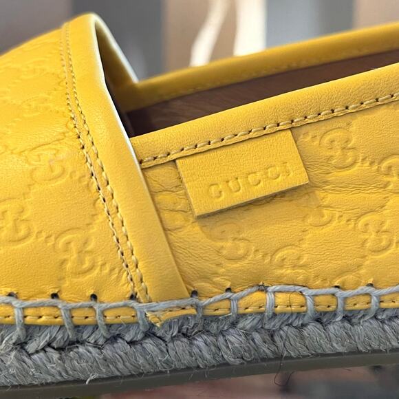 GUCCI Yellow Microguccissima Leather Espadrilles SZ 38.5 (8.5 US) - Picture 6 of 8